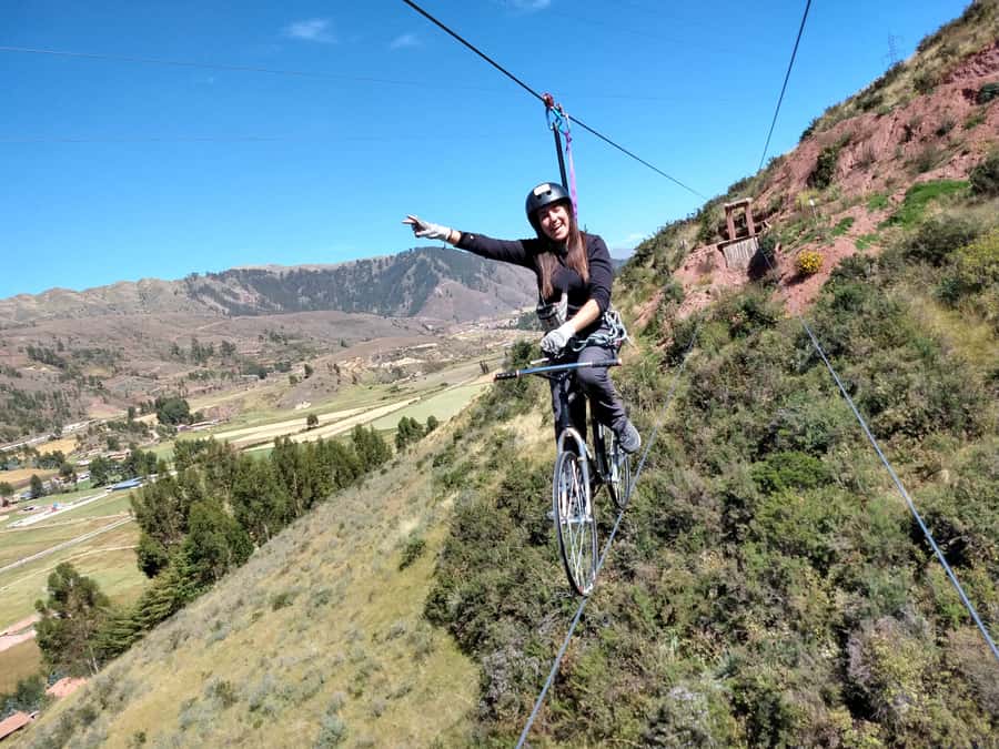 Cusco: Extreme Sky Bike and Rappelling Adventure - Via Ferrata at 45 Meters: Metal Steps and Real Rock Contact