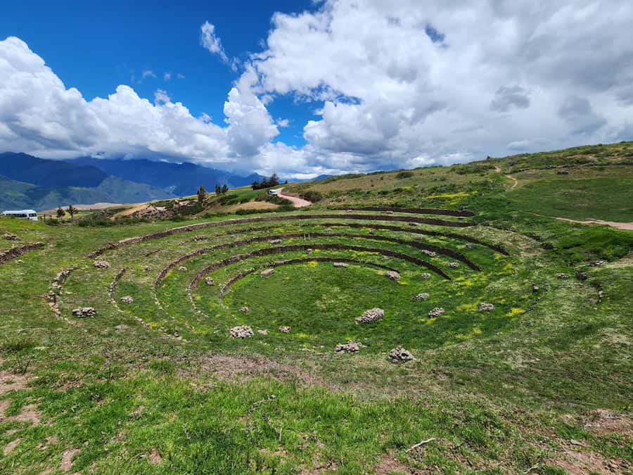 From Cusco: Chinchero, Moray, Maras, Ollantaytambo and Pisaq - Maras salt mines: a working landscape of thousands of brine pools